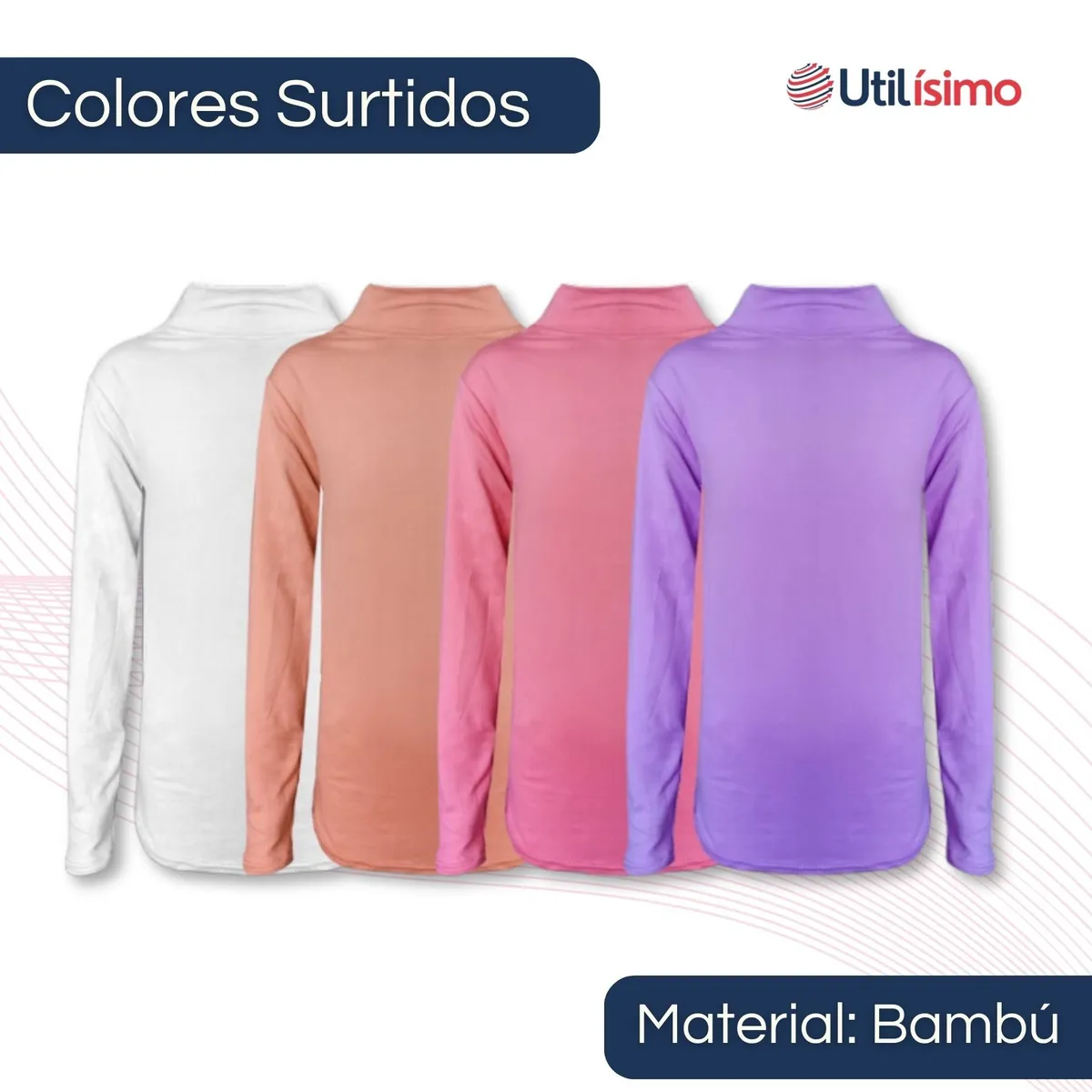 UTILISIMO - Pack 3 Camisetas Polera Bambú Beatle De Niña Primera Capa
