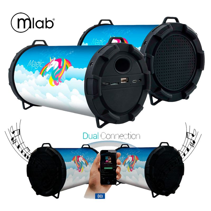 MLAB - 2 Parlantes Conexión Dual Estéreo TWS Bluethooth Mini Zuka Bass