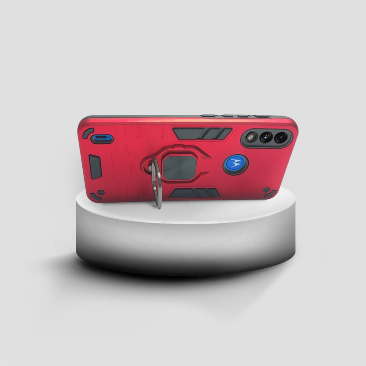 GENERICO - CARCASA ANILLO ANTIGOLPE PARA MOTOROLA E7i POWER COLOR ROJO