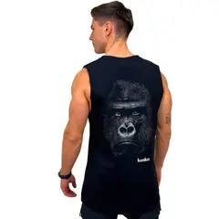 KONKO ACTIVE - Sudadera Tank Wild Ultra Negra Sin Mangas Hombre konko