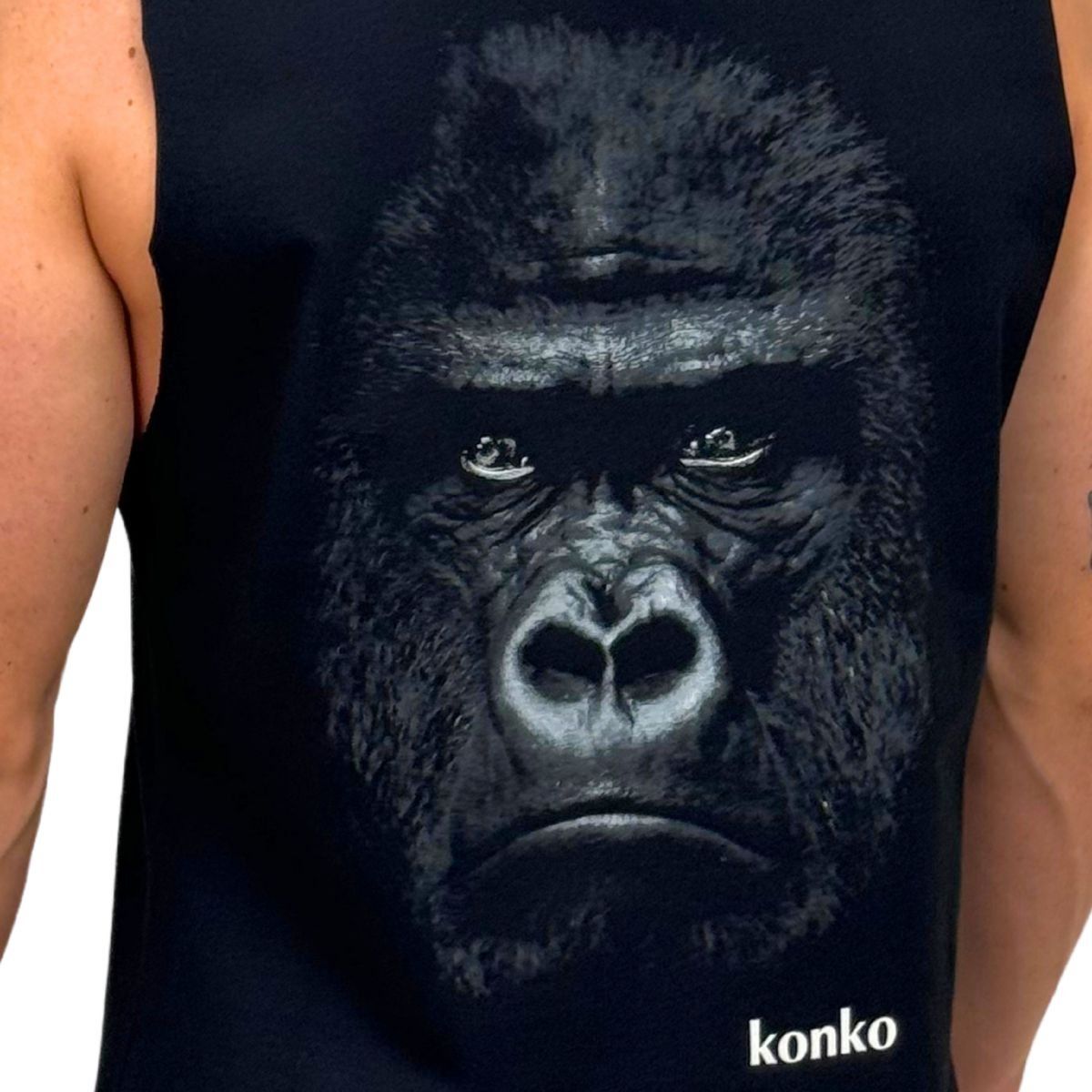 KONKO ACTIVE - Sudadera Tank Wild Ultra Negra Sin Mangas Hombre konko