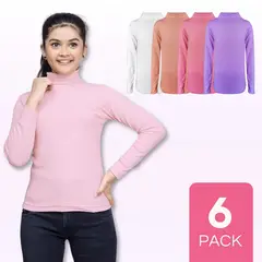 UTILISIMO - Pack 6 Camisetas Poleras Bambú Beatle De Niña Primera Capa