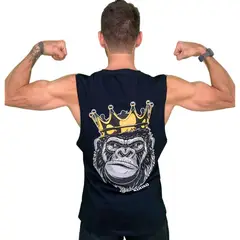 KONKO ACTIVE - Sudadera Tank Wild Negra Sin Mangas Hombre konko