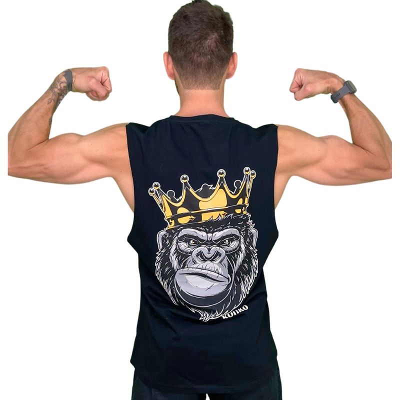 KONKO ACTIVE - Sudadera Tank Wild Negra Sin Mangas Hombre konko