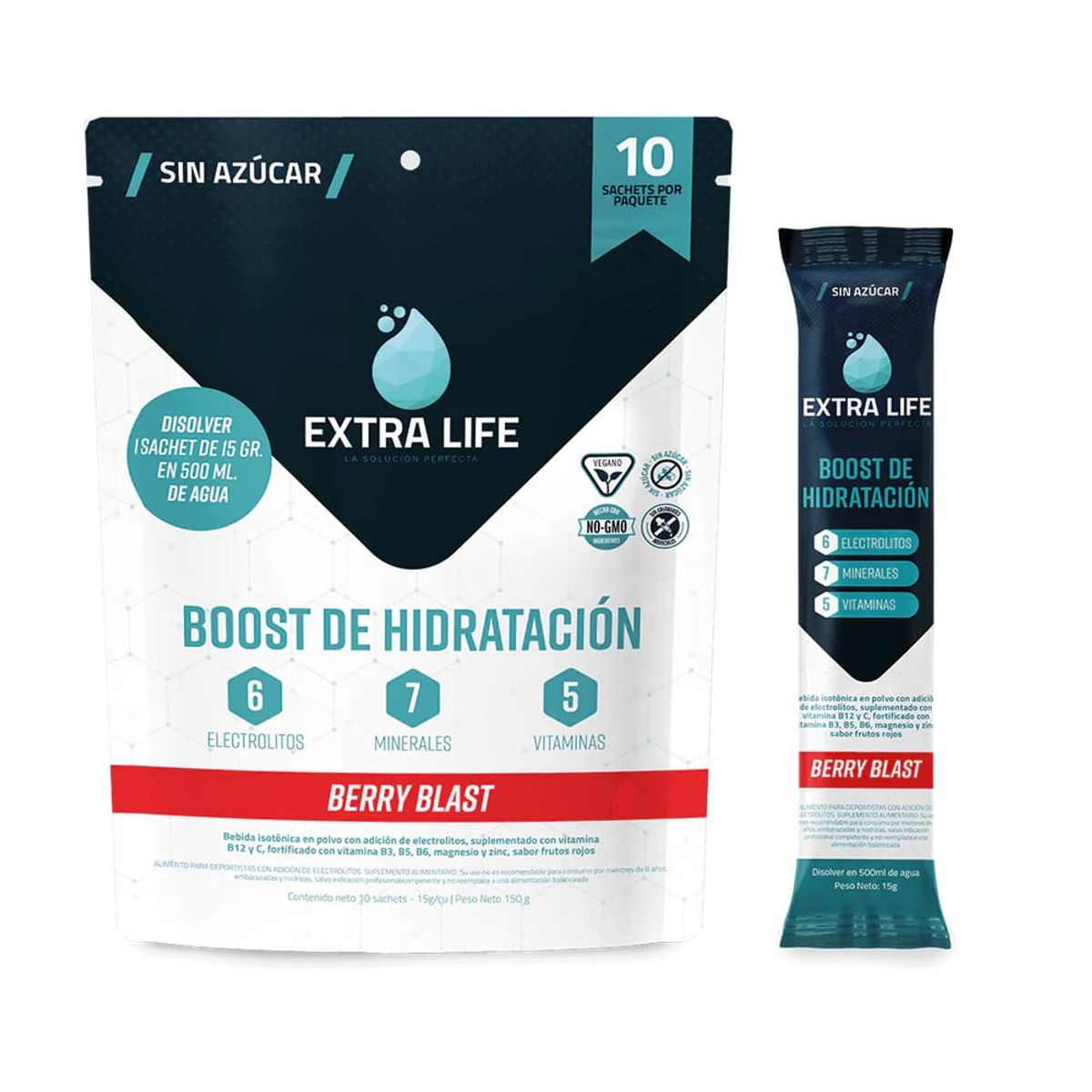 EXTRA LIFE - Boost de Hidratación Extra Life Berry Blast 10u