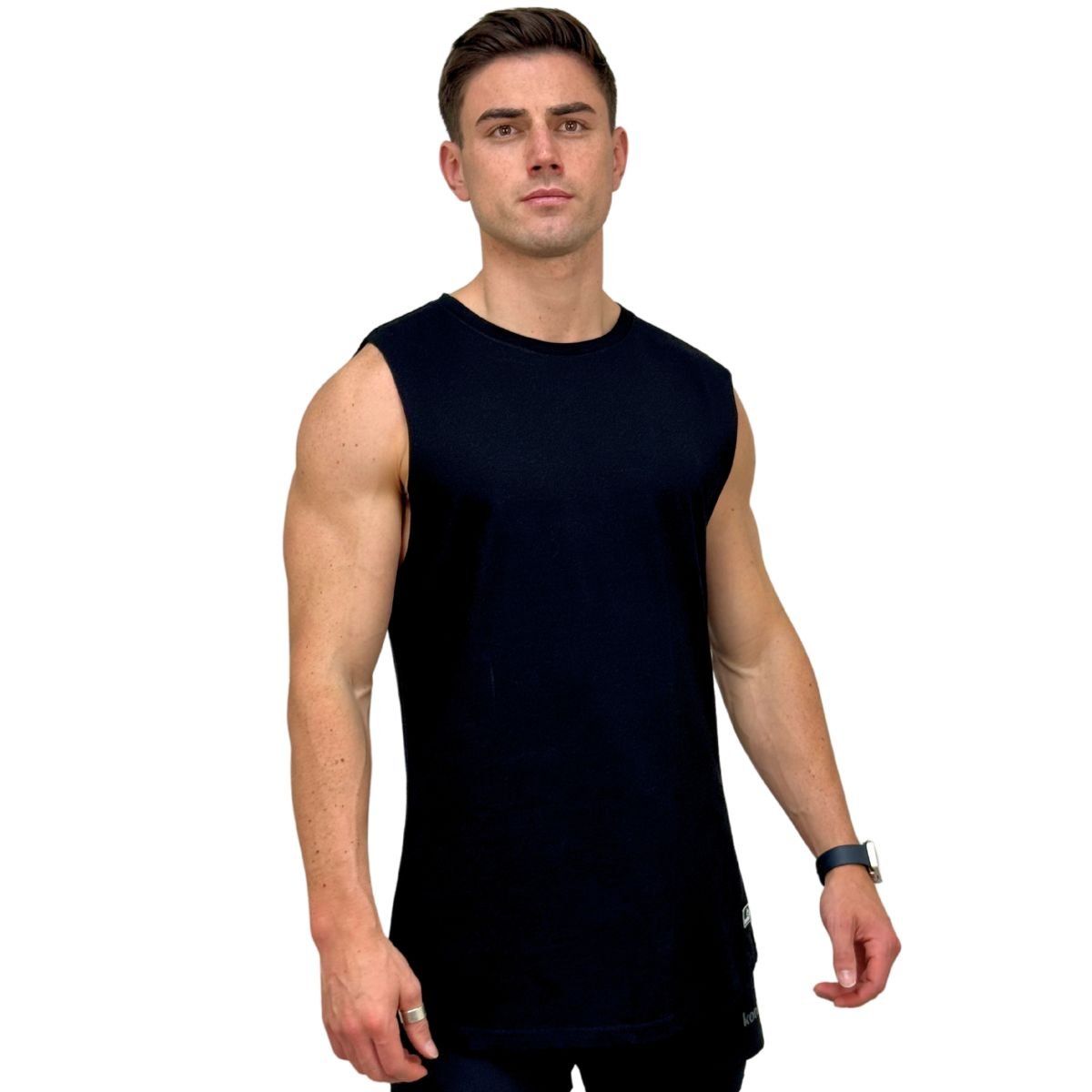 KONKO ACTIVE - Sudadera Tank Wild Blur Negra Sin Mangas Hombre konko