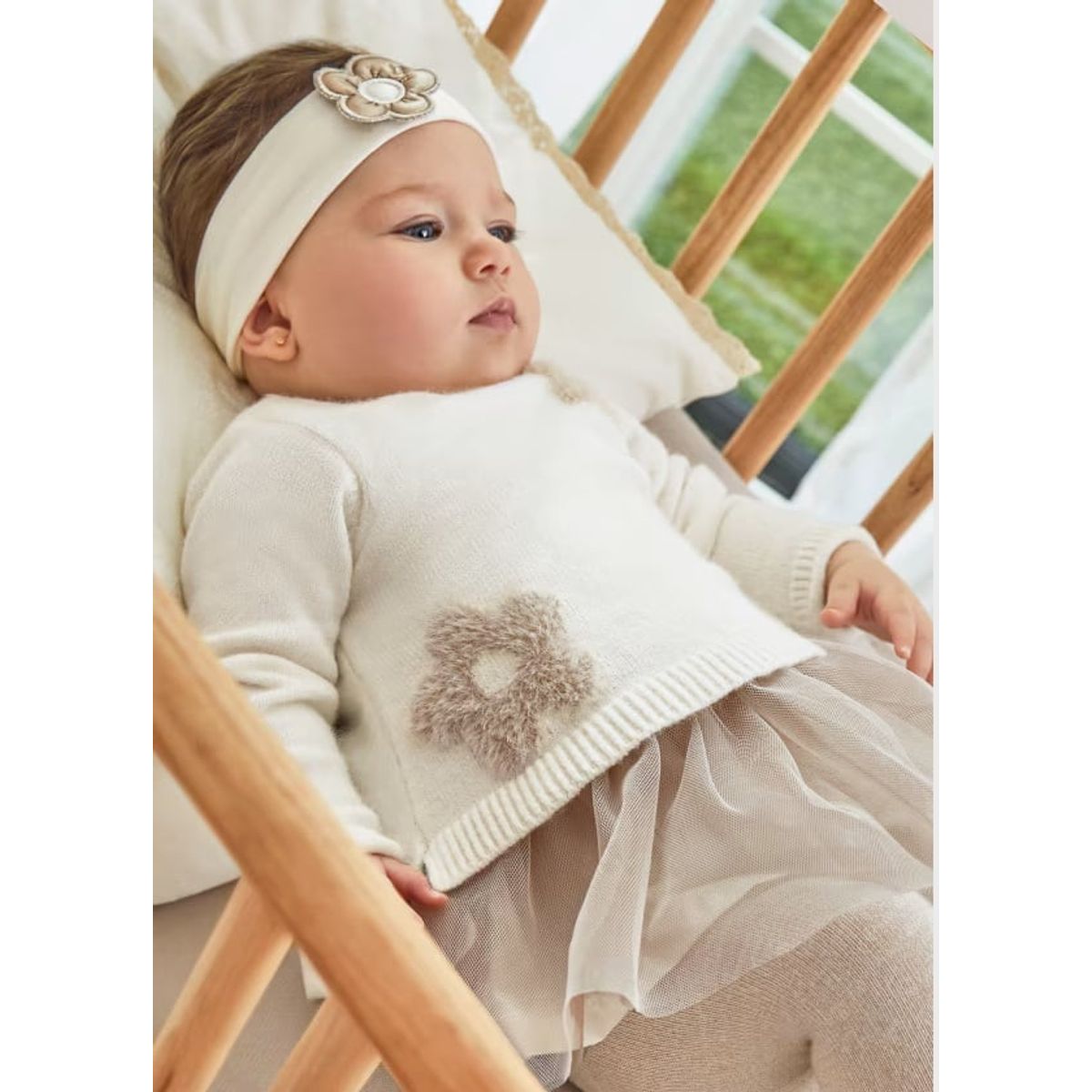 MAYORAL - Elegante y delicado Vestido combinado tul recién nacida