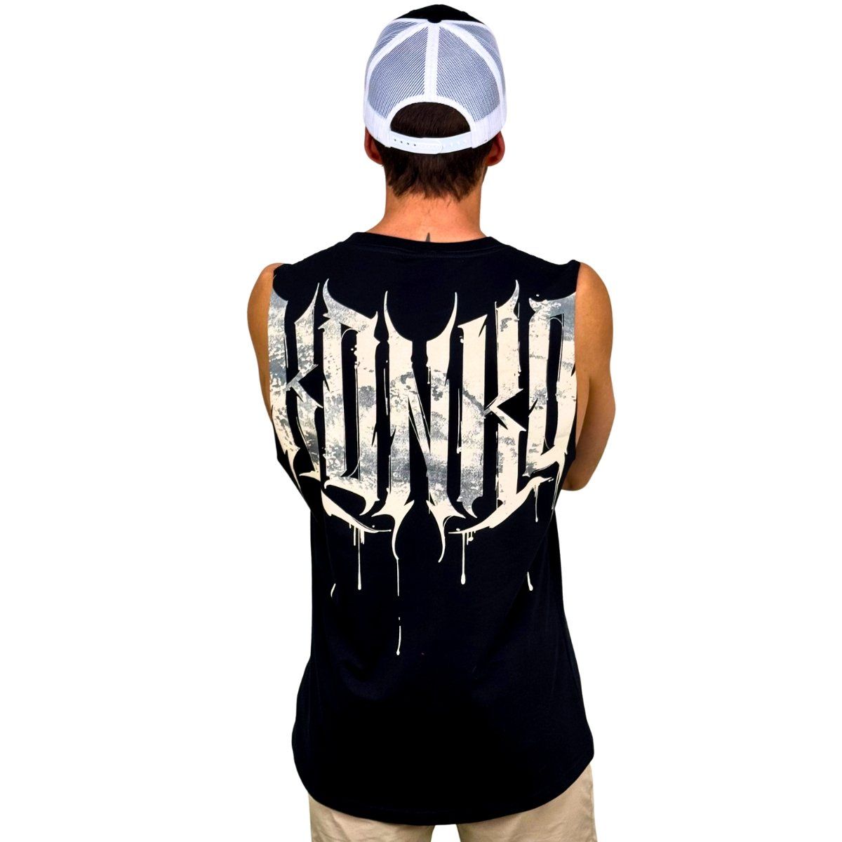 KONKO ACTIVE - Sudadera Tank Wild Revenge Negra Sin Mangas Hombre konko