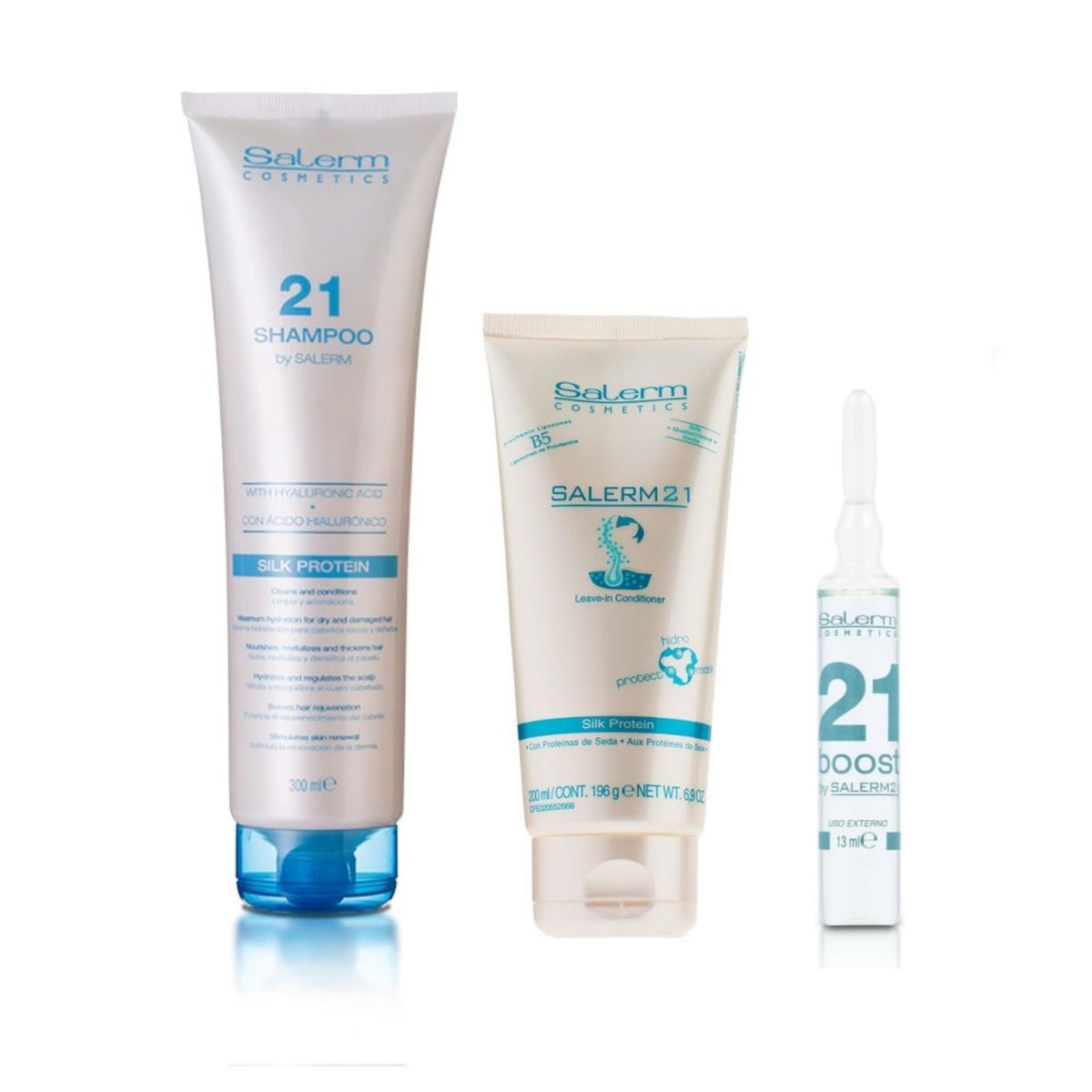 SALERM - Salerm 21 Shampoo 300ml - Mascarilla 200ml - 1 Ampolla Boost
