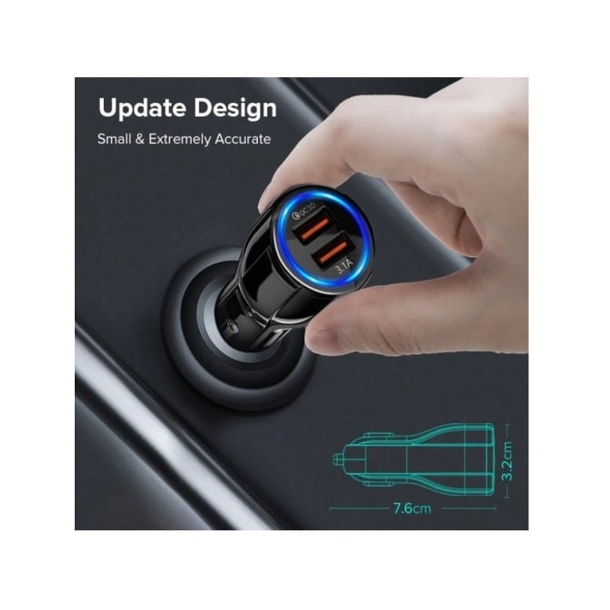 GENERICO - Cargador De Celular CargaRapida 31Amp Doble USB 18w Para Automovil