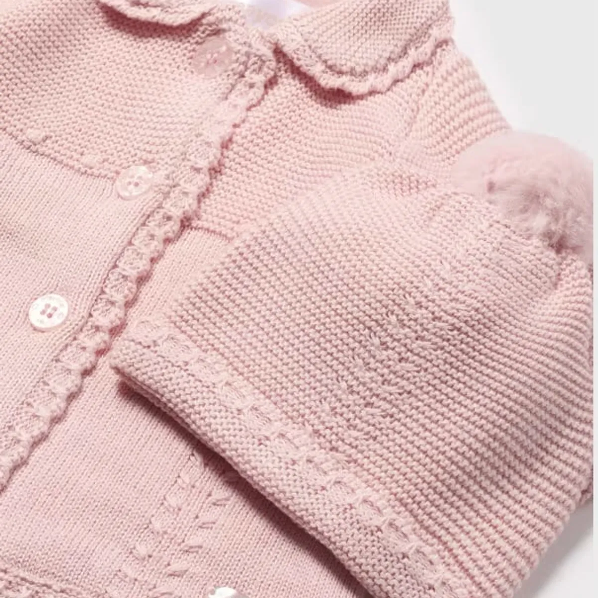 MAYORAL - Elegante Abrigo tricot con gorro recién nacida