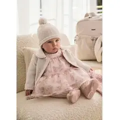 MAYORAL - Elegante Abrigo tricot con gorro recién nacida