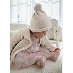 MAYORAL - Elegante Abrigo tricot con gorro recién nacida