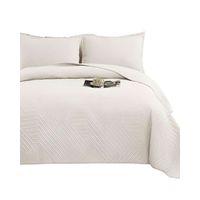 COBERTOR DE LUJO QUILT VERANO PLAZA Y MEDIA BLANCO