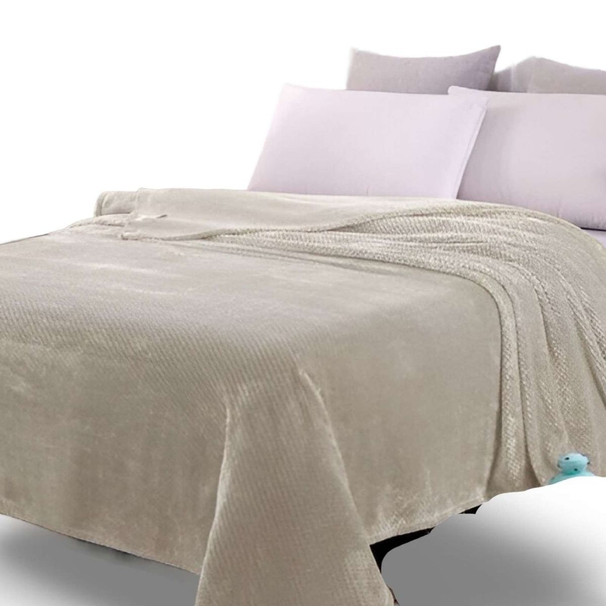 GENERICO - MANTAS PLUHS  BEIGE 2 PLAZAS