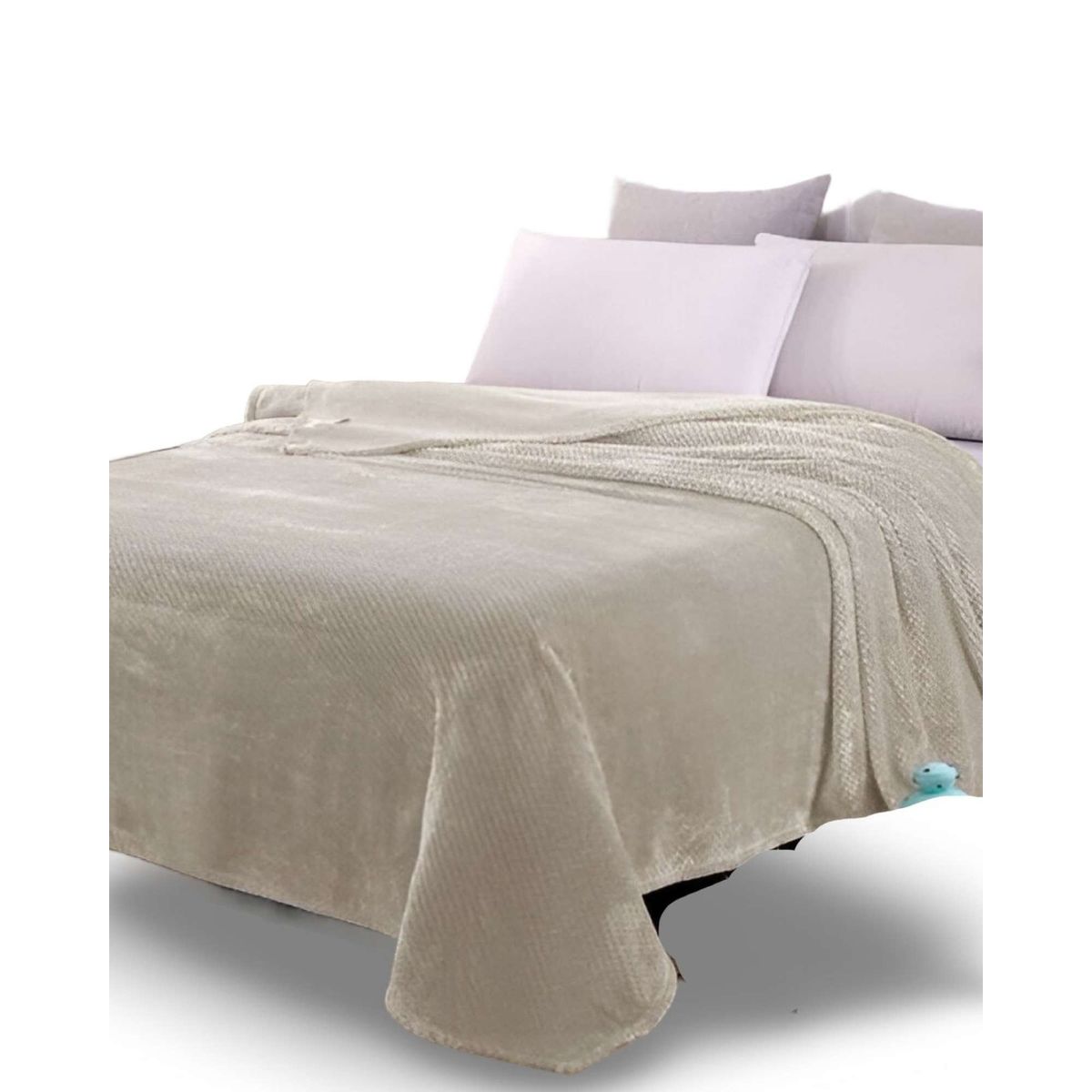 GENERICO - MANTAS PLUHS  BEIGE 2 PLAZAS