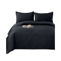 COBERTOR DE LUJO QUILT VERANO KING - SUPER KING NEGRO
