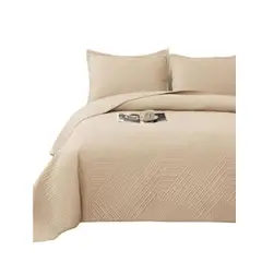 GENERICO - COBERTOR DE LUJO QUILT VERANO KING - SUPER KING BEIGE