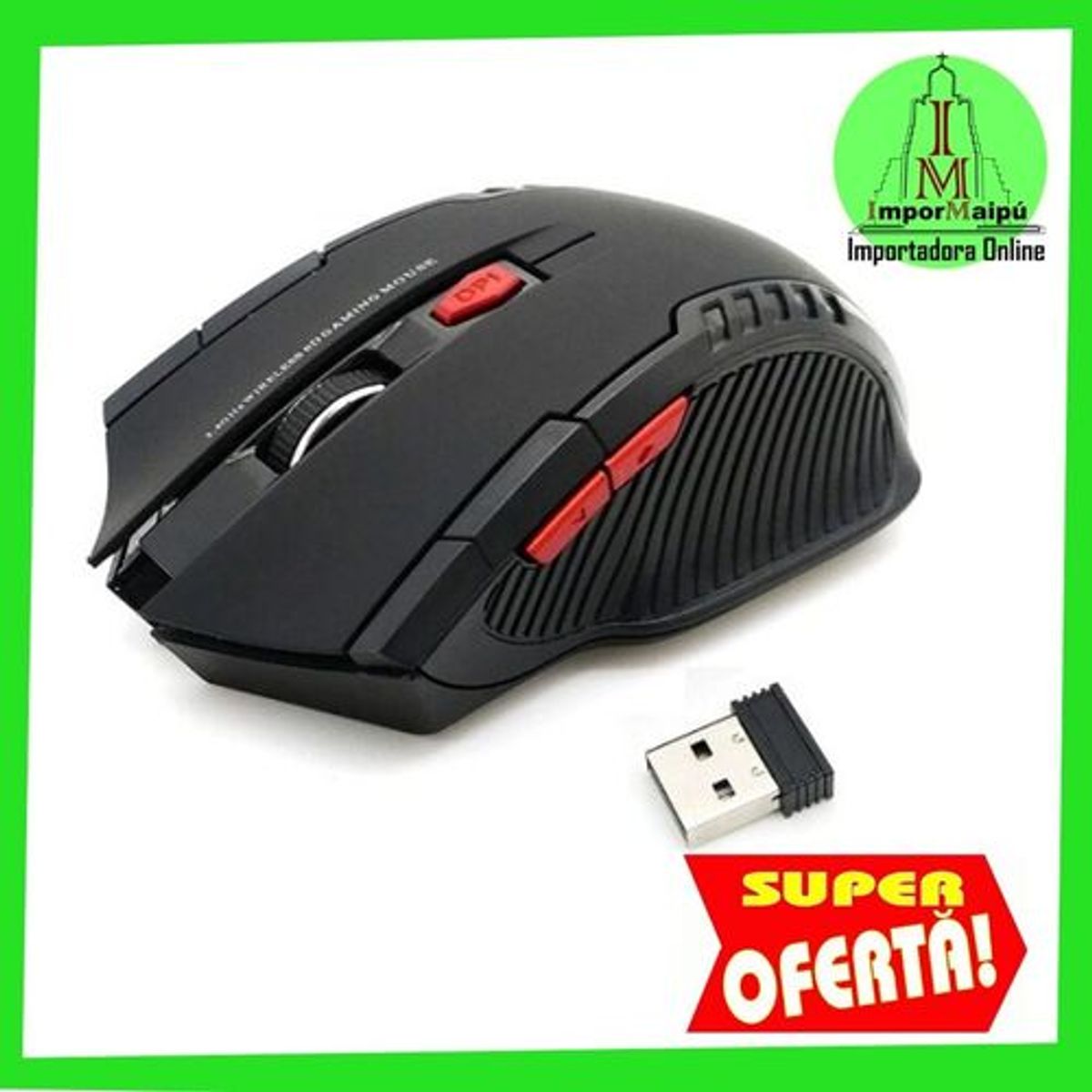 GENERICO - Mouse Gamer Óptico Raton Inalámbrico 6 Botones para Notebook PC