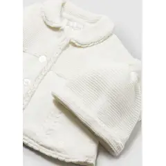 MAYORAL - Elegante Abrigo tricot con gorro recién nacida