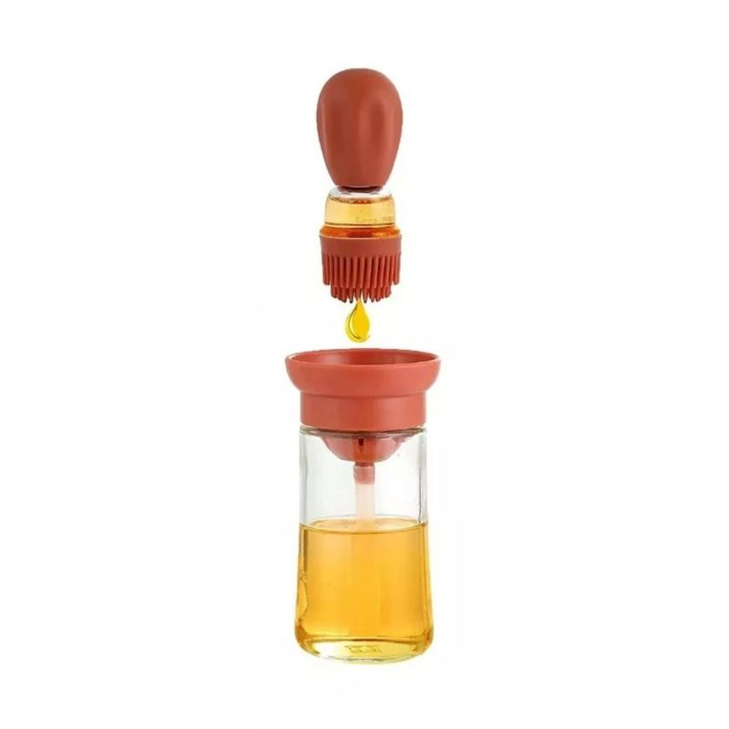 GENERICO - Dispensador De Aceite Silicona Con Brocha Portatil 350ml Café Oscuro