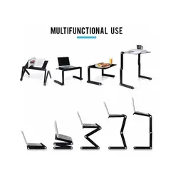 DBLUE - MESA PARA NOTEBOOK AJUSTABLE CON VENTILADOR Y SOPORTE MOUSE