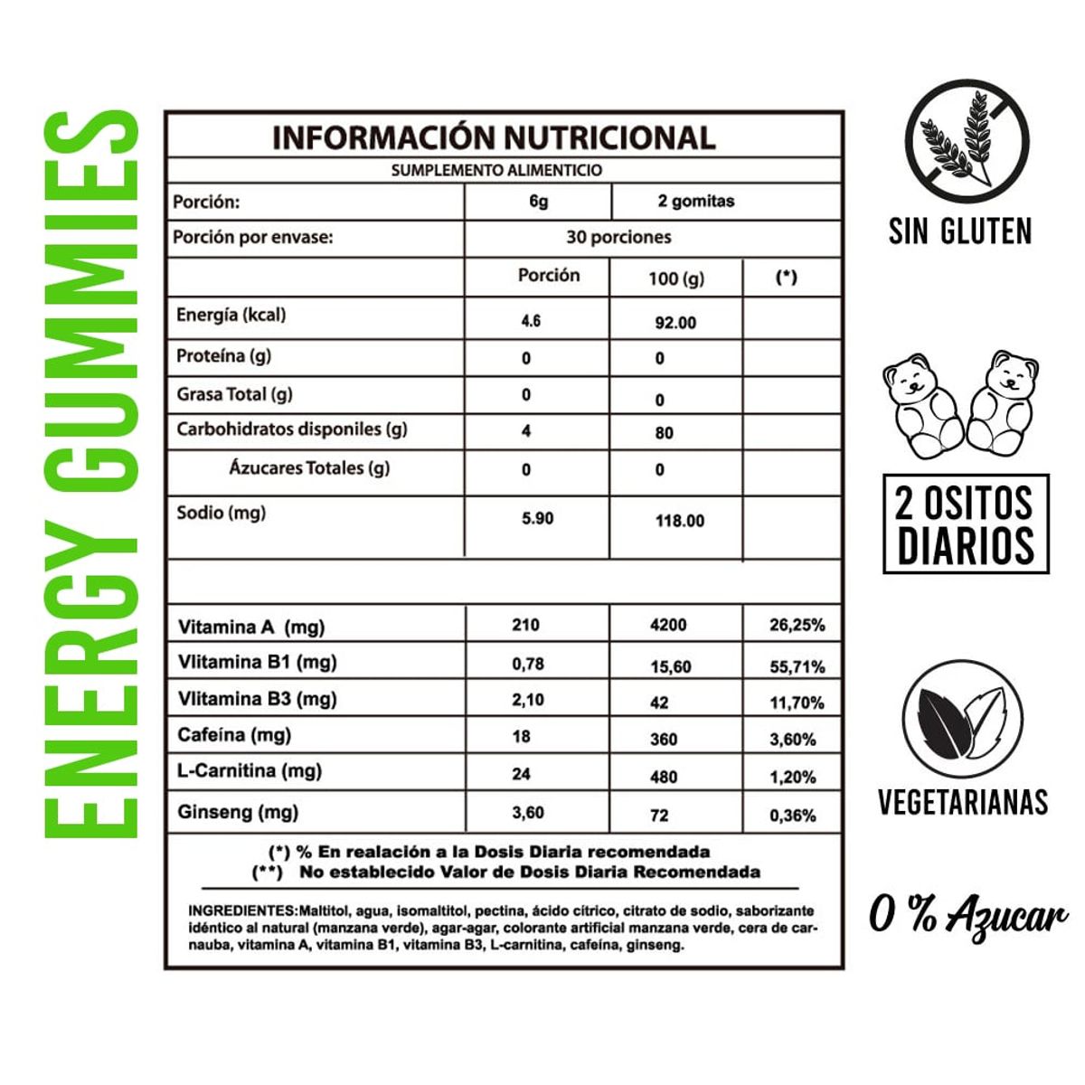 Perfect Bear - Energy Gummies 3 Meses Perfect Bear