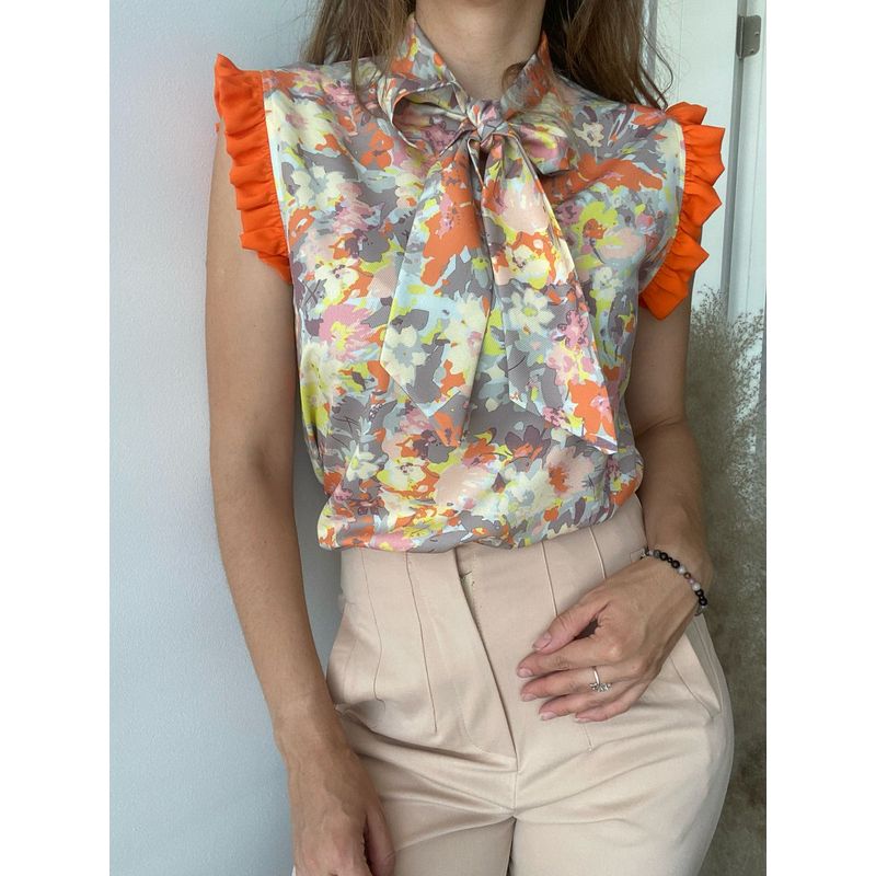 ME MATO TIENDA - Blusa naranja y beige tienda Me Mató