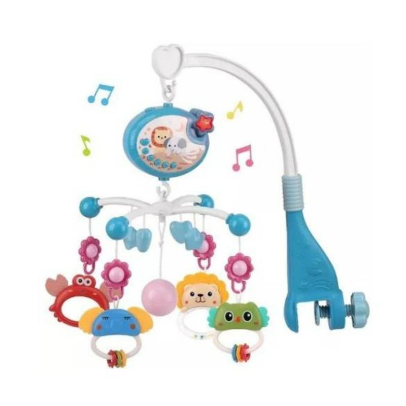 GENERICO - Juguete Movil Sonajero Infantil Con Luz Y Sonido Animales Azul