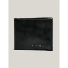 TOMMY HILFIGER - Billetera Malta Cde Cuero Con Logo Negro