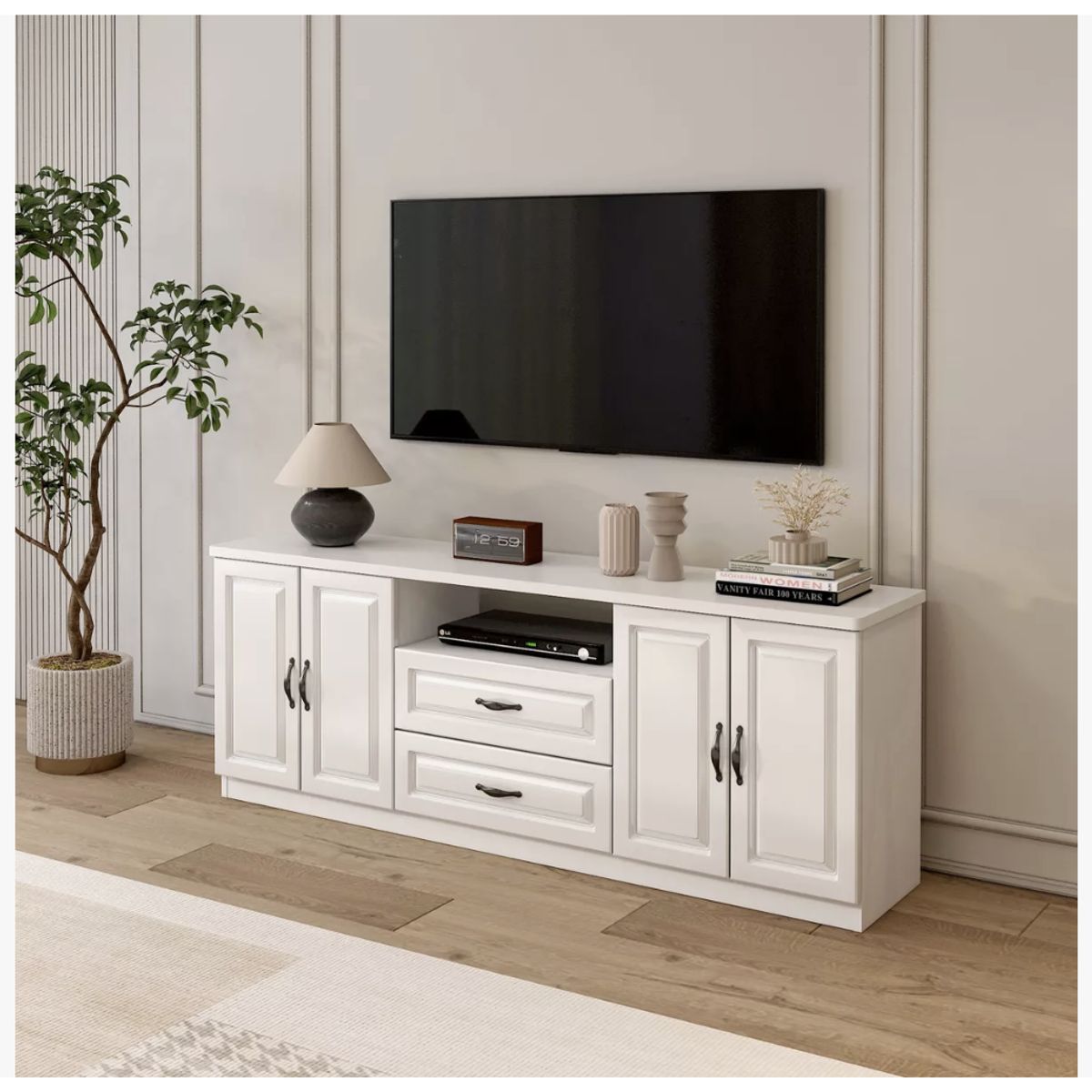 HOMER DESIGN - Rack Tv 140x30x60cm Alto Estilo Europeo Hecho En Melamina