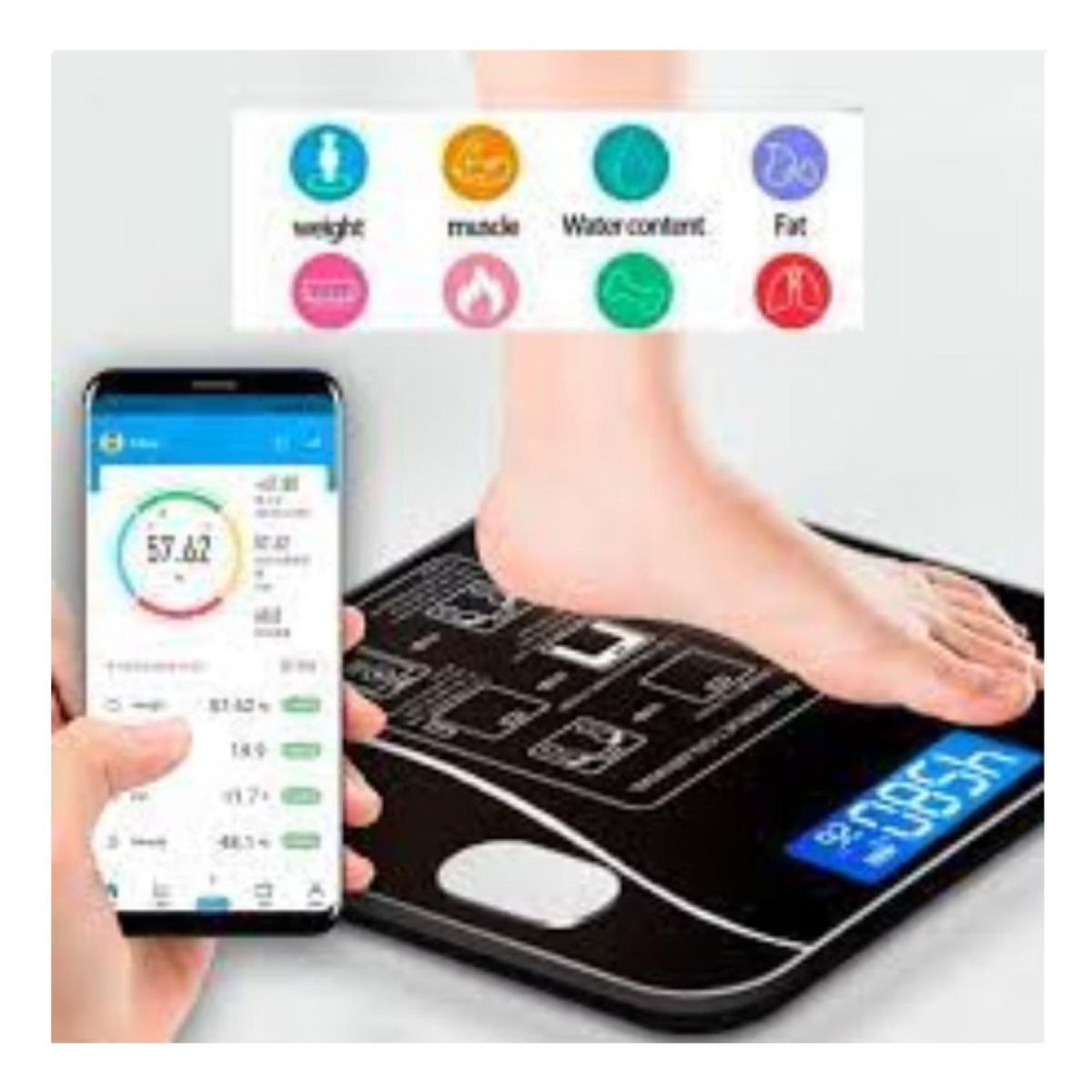 GENERICO - Peso Balanza Digital De Baño Smart App Bluetooth 180Kg