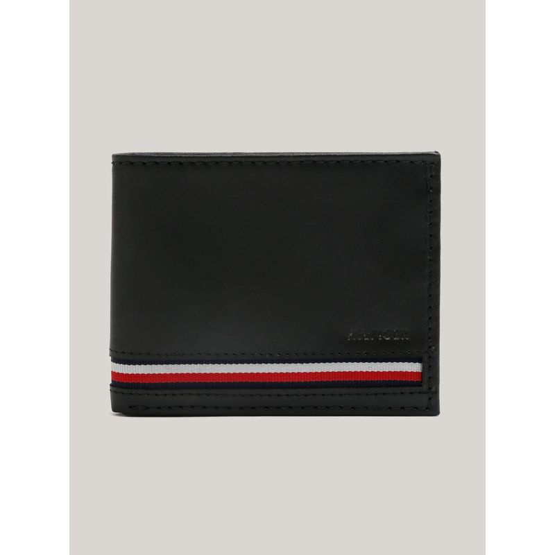 TOMMY HILFIGER - Billetera Solid De Cuero Negro Tommy Hilfiger