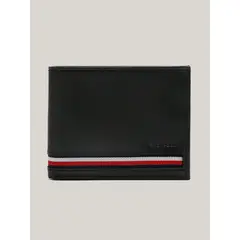 TOMMY HILFIGER - Billetera Solid De Cuero Negro