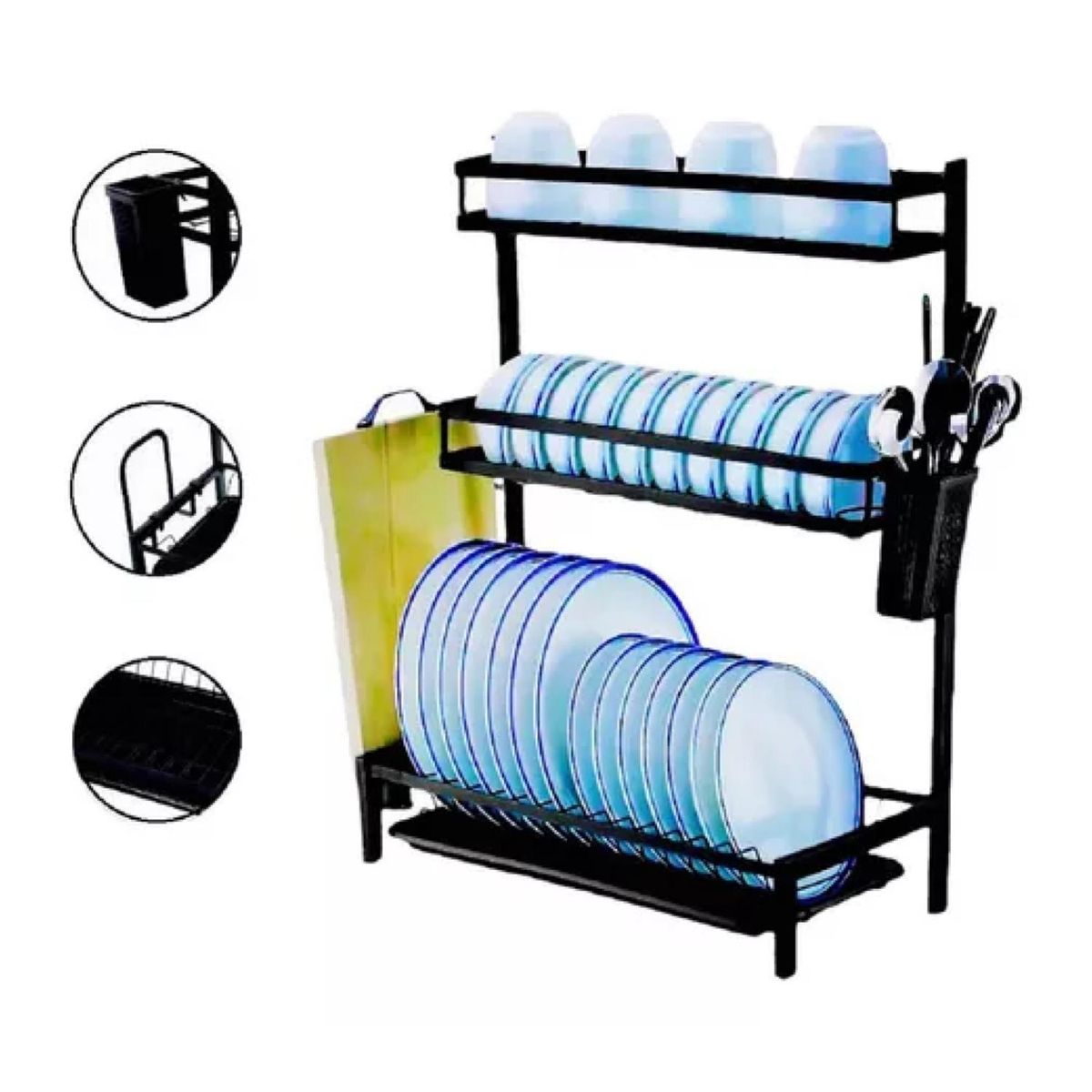 GENERICO - Rack Organizador Escurridor De Loza Platos 60x42x25cm