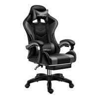 Silla Gamer Reclinable Reposa Pies Negra Negro