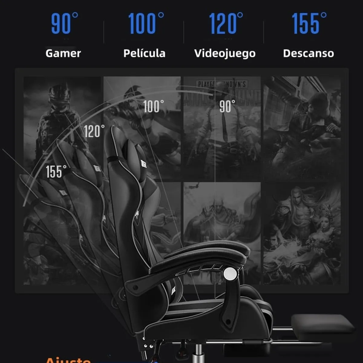 LUBABYCAS - Silla Gamer Reclinable Reposa Pies Rosada LuBabycas