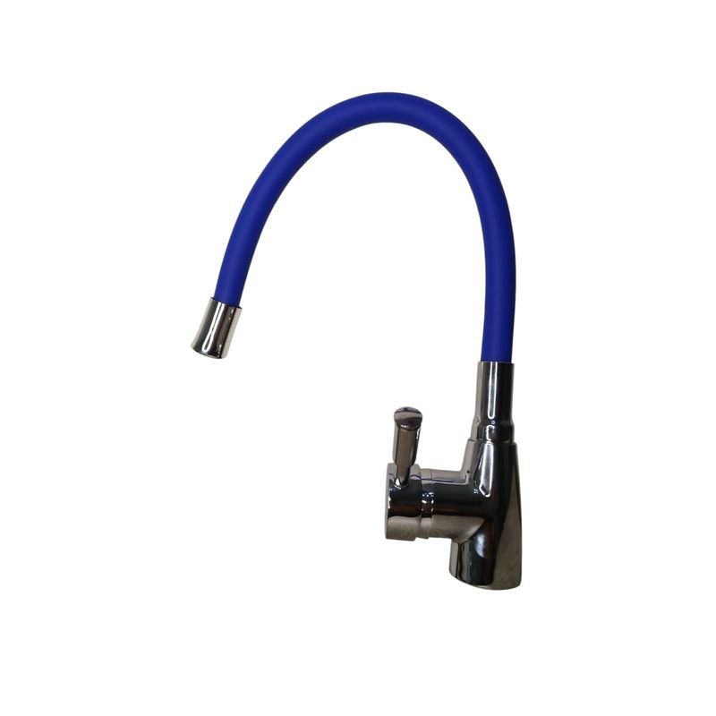 GENERICO - Llave Monomando Flexible Color Azul Lavaplato Agua Fria-caliente