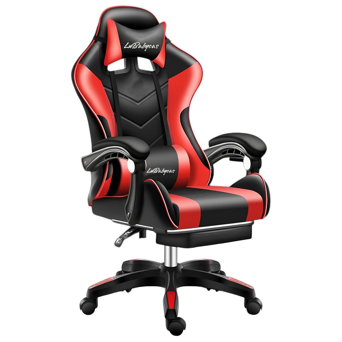 LUBABYCAS - Silla Gamer Reclinable Reposa Pies Roja LuBabycas