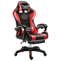 LUBABYCAS - Silla Gamer Reclinable Reposa Pies Roja