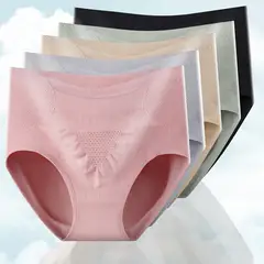 EDWINAYY - Pack 5 Calzones Mujer Tiro Alto Algodón Nuevo Invisible