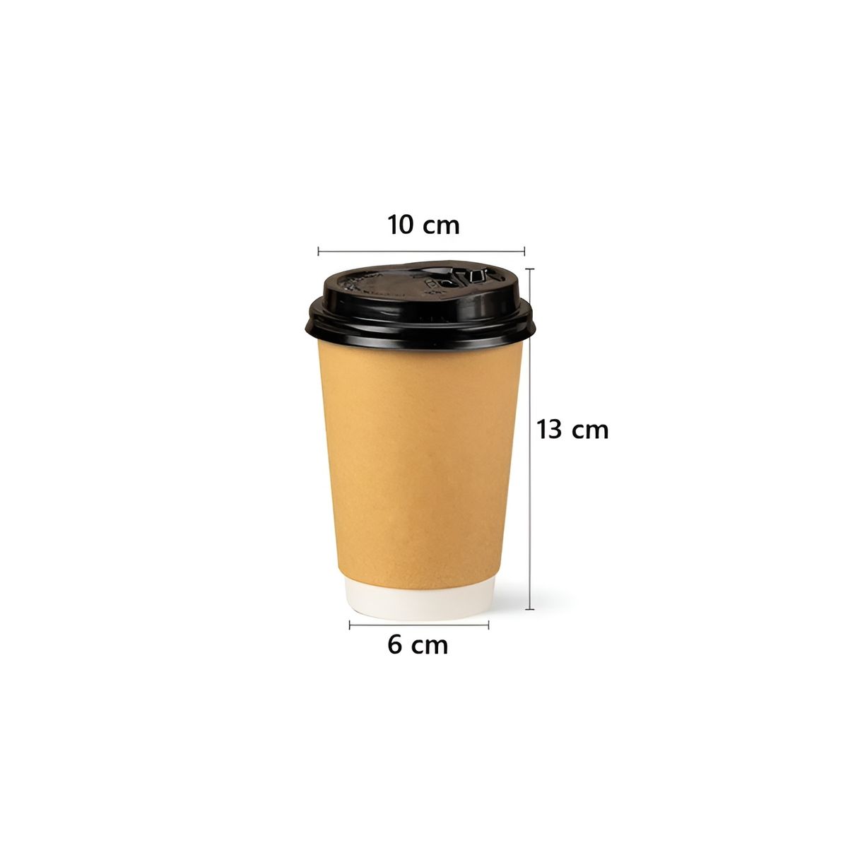 Pasteleria - 50 Vasos Cafe Kraft Vaso Desechables Doble Pared C/tapa 12oz