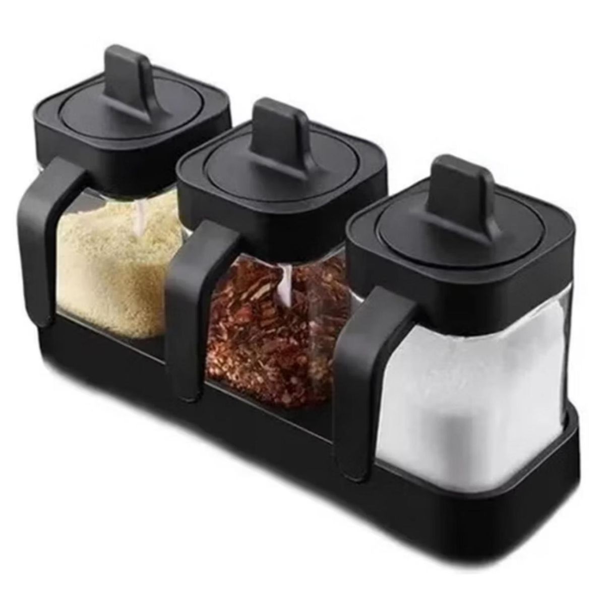 GENERICO - Set De 3 Condimenteros Especieros De Vidrio 400ml