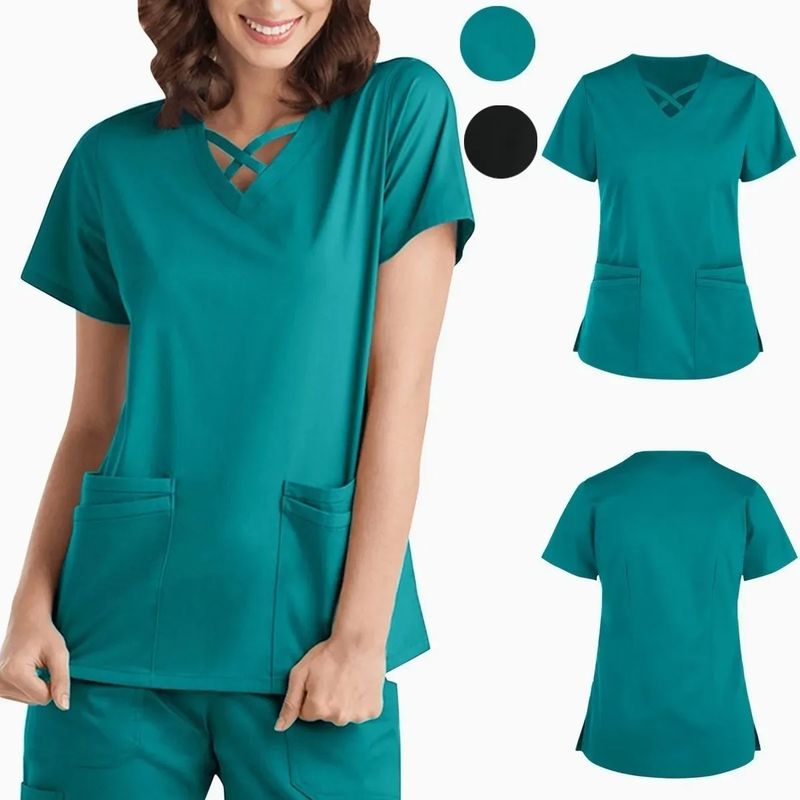 EDWINAYY - Polera Mujer-uniformes Clínicos Para Enfermera O Médico Top