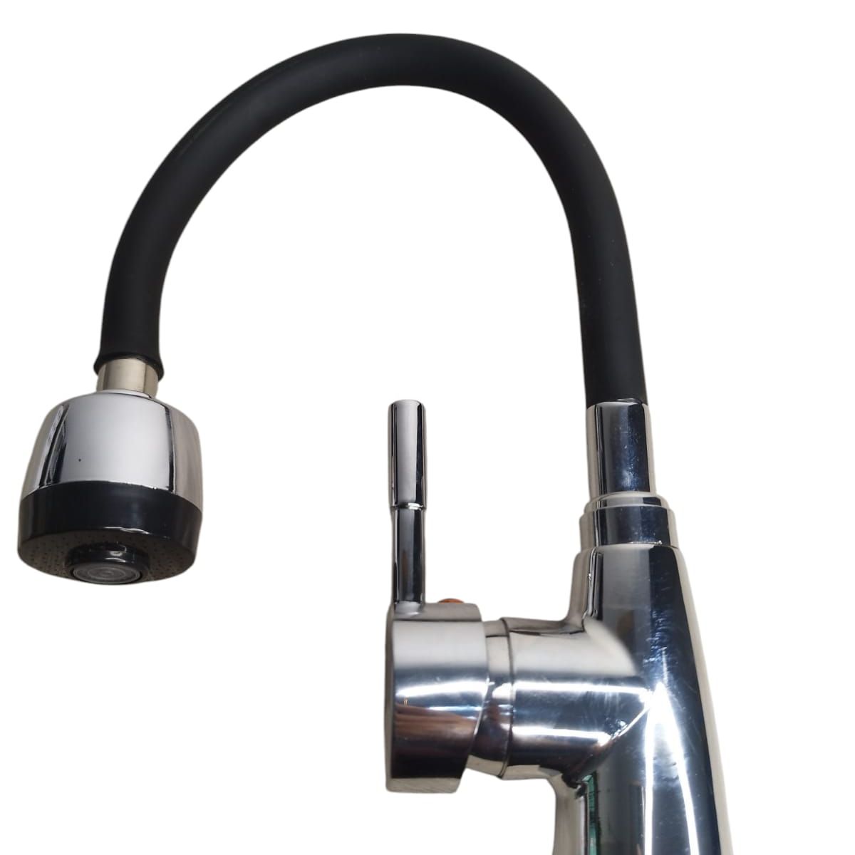 GENERICO - Llave Monomando Flexible Negra Doble Chorro Lavaplato Fria y Caliente