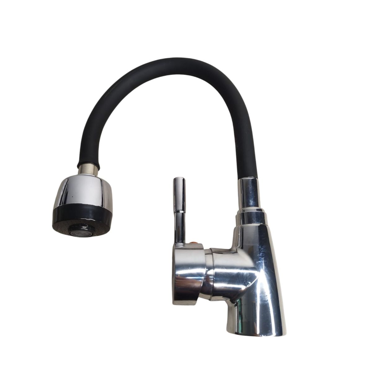 GENERICO - Llave Monomando Flexible Negra Doble Chorro Lavaplato Fria y Caliente