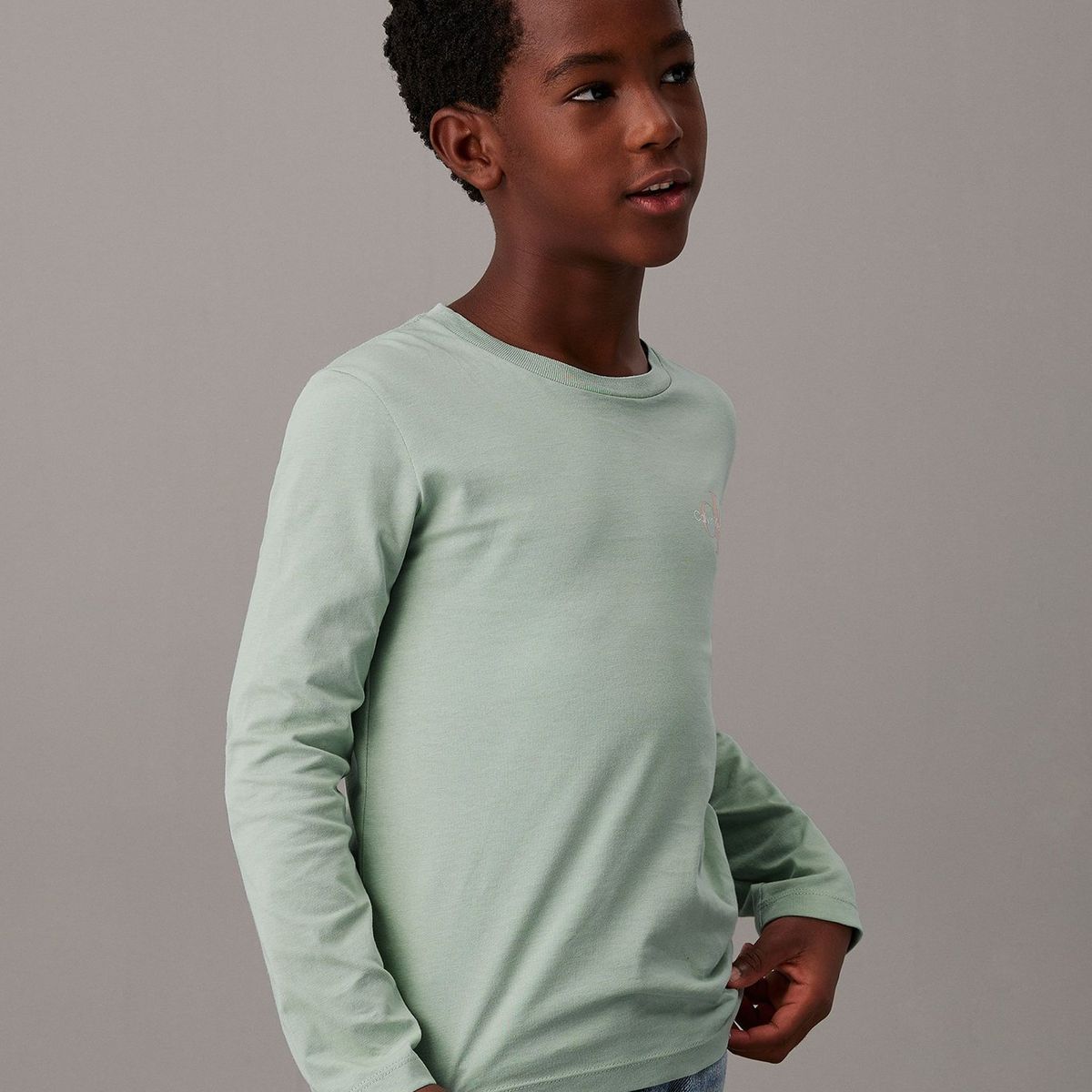 CALVIN KLEIN - Polera Niño Chest Monologo Verde Calvin Klein