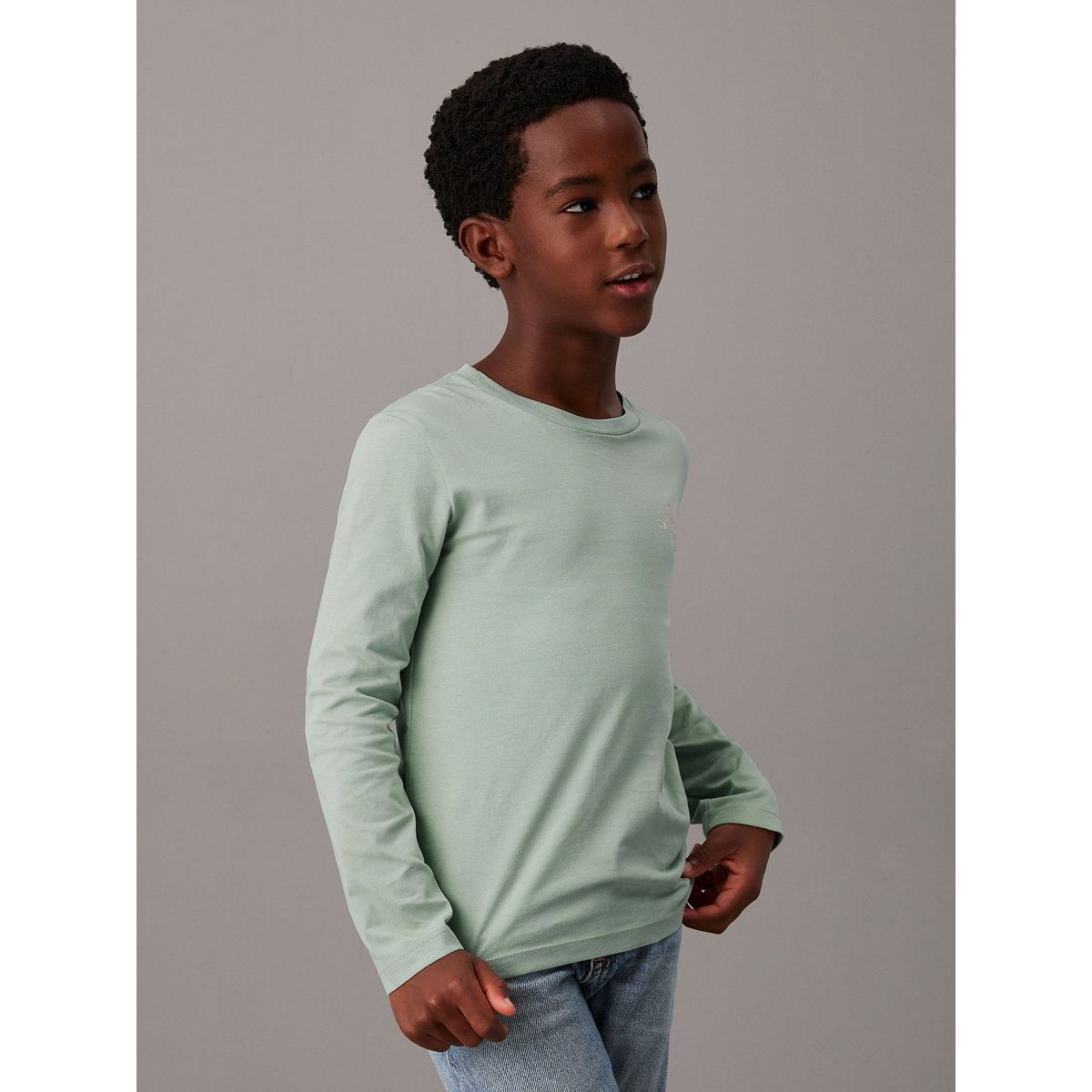 CALVIN KLEIN - Polera Niño Chest Monologo Verde Calvin Klein