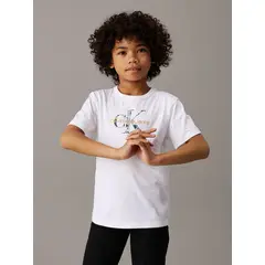 CALVIN KLEIN - Polera Niño Filled-In Photo Blanco