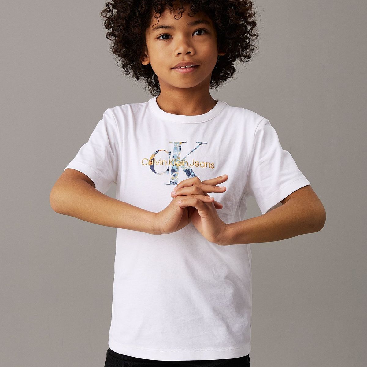 CALVIN KLEIN - Polera Niño Filled-In Photo Blanco Calvin Klein